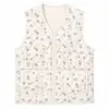 Chaleco acolchado floral para mujer Otoño Invierno Cuello en V Cremallera Acolchado de rombos Sin mangas Chaleco Capa interior Chal cálido Venta al por mayor