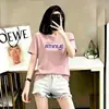 Camiseta de Manga Corta para Mujer Transfronteriza, Nuevo Estilo Casual Simple de Verano, Top Versátil Estampado Estilo Coreano, Sudadera para Mujer