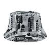 Comercio Exterior Primavera y Verano Nuevo Sombrero de Pescador Reversible para Mujer Estampado Graffiti Sombrero Combinable para Hombre Casual al Aire Libre Sombrero de Cubo Moderno