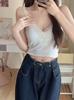 Algodón ramie verano nuevo estilo algodón encaje cuello en V cómodo transpirable sexy para usar por dentro y por fuera combinable corto para damas dulce