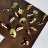 2025 Nuevo Celebridad de Internet China Vintage Dibujo de Alambre Moda Exquisito Anillo para Mujer Gradiente Chapado en Oro Esmalte Mariposa Lujo Ligero Anillo de Dedo