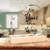 Decoração de Mesa Dia dos Namorados Amor com Base de Madeira Acrílico Transparente Dia dos Pais Ornamentos