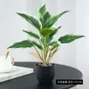 Planta Verde Artificial Maceta Planta Verde Perenne Maceta Decoración de Escritorio Piso Dormitorio Hogar Adornos Paisaje de Plantas Verdes