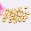 Paquete de Oro de 14K Chapado en Color Refinado Oro Real Set de Cuentas Circulares Agujero Recto Anillo de Cuentas Aretes Pulsera Collar Accesorios