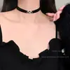Collar de Cuerda Negra de Lujo Ligero de Nicho para Mujer, Gargantilla Cadena para Clavícula, Cadena para el Cuello, Accesorio para el Cuello, Gargantilla Versátil