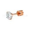 Pendientes de Acero Inoxidable de Alta Gama Transfronterizos Cilíndricos de Cuatro Garras con Diamante y Circonita de Doble Cara, Pendientes de Cartílago Populares de Moda Europea y Americana