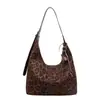 Estampado de leopardo, gran capacidad, bolso de axila para mujer elegante y atractivo, bolso tote casual y chic, estilo coreano, bolso de nicho para el día a día