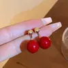 Pendientes de plata de ley S925 estilo coreano de lunares con lazo 2026 nuevos de moda populares versátiles de alta gama hermosos pendientes para mujer