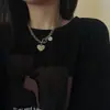 Cadena de collar con colgante de oso alfabético japonés y coreano para otoño/invierno, cadena hip-hop de estilo ins de moda para suéteres, accesorio decorativo para hombres y mujeres