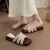 Sandalias de Perlas para Vacaciones Estilo Francés Combinadas con un Vestido, Sandalias Slip-On Suaves y de Moda para Mujer, Popular Calzado de Verano para Exteriores 2026