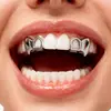 Brackets de Hip-Hop Europeos y Americanos Diente de Oro Único Lleno de Diamantes Corazón Hueco Llama Masculino Versátil Cosplay Halloween Decoración Dental