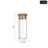 Diámetro 47 Vidrio de Borosilicato Alto Tarro de Almacenamiento para Cocina Tarro para Té con Tapa de Bambú Botella Vacía para Incienso Tarro de Almacenamiento Sellado