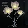 Adereços Decorativos, Flores Artificiais, Flores Simuladas, Flores Coloridas Grandes para Shoppings, Flores de Malha de Seda Prontas, Flores Feitas à Mão, Decorações Internas e Externas