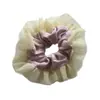 Goma para el pelo de retazos color crema para Primavera y Verano con un Toque de Lujo, Dulce Accesorio para el Cabello con Borde de Encaje, Nuevo Estilo de Lazo para Cola de Caballo