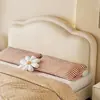 Cama Infantil Estilo Cream, Cama de Madeira Maciça e Couro, Cama Princesa Minimalista Moderna para Menina, Cama Nuvem Simples para Quarto Pequeno