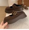 Pantuflas Versátiles Ligeras Retro de Suela Gruesa Cerradas para Mujer 2026 Nuevas de Otoño e Invierno para Exteriores que Aumentan la Altura Mary Jane Medias Pantuflas
