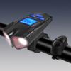 Farol de bicicleta display digital bateria quilometragem luz recarregável USB bicicleta de montanha luz dupla com buzina luz medidor de código
