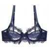 Lingerie sexy transfronteiriça europeia e americana, sutiã de renda de malha ultraleve para o verão, plus size, minimiza seios grandes e previne a flacidez