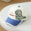 Gorra de béisbol infantil con bloques de color estilo coreano, diseño de dinosaurio y letras 3D para otoño e invierno para niños y niñas, gorra de béisbol versátil