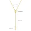 Collar con Colgante Largo en Forma de Y para Mujer, Diseño Personalizado de Espejo Cruzado Europeo y Americano, Cadena Cruzada de Alta Venta, Moda para Mujer