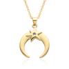 Collar de luna simple de estilo coreano con nicho, collar de clavícula para mujer, collar de lujo ligero con nicho, regalo de cumpleaños de gran sentido.
