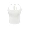 Camisola Sexy Halterneck para Garotas Quentes, Roupa Externa Slim, Costas Lindas, Alta Elasticidade, Blusa Básica Sem Mangas Emagrecedora por Atacado