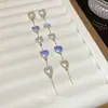 Brincos Geométricos Exagerados de Prata 925, Luxo Acessível, Brincos de Alta Qualidade, Elegantes, Versáteis, Nicho, Brincos de Franja Exquisitos para Mulheres