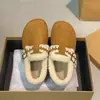 2025 Sapatos Birkenstock Sola Grossa Bordado Inverno Peludo Novos Cadarço Feminino Algodão Quente Aumento de Uma Perna Forrado com Fleece