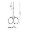 Tijeras de acero inoxidable para cejas pegatinas de belleza para párpados tijeras pequeñas tijeras para cejas domésticas cabeza redonda tijeras para barba nariz venta al por mayor