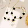 Nuevo collar de cuatro hojas de doble cara de 13 MM más vendido transfronterizo para mujer, diseño de lujo ligero, joyería de moda para celebridades de internet al por mayor