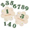 Venta Caliente Transfronteriza Flores para Bebé Placa de Meses Hito de Madera Accesorios para Fotos Conmemorativas de Madera Registro de Crecimiento de Cumpleaños