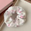 Dulce Liga para el Cabello Scrunchie para Mujeres, Satén de Alta Gama Estilo Coreano Versátil Cuerda para el Cabello, Suave Encaje Lunares Accesorio para el Cabello, Pañuelo Cuadrado para la Cabeza