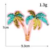 Serie Árbol de Coco Planta Verde Pegatinas de Tela Bordada Nuevo Bordado por Computadora Transfronterizo Pegatinas Termofusibles Pegatinas para Planchar Parches para Ropa
