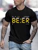 Hora de la Cerveza Camiseta Retro para Hombre Camiseta de Cuello Redondo Ropa para Hombre Moda Top Harajuku Hombre