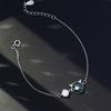 Pulsera Jufeng S925 Plata Esterlina Azul Deviruchi Nueva Moda Pulsera Combinable Temperamento Sencillo Pulsera de Personalidad