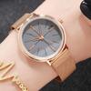 Reloj de mujer con correa de malla, reloj de moda para mujer de alta gama, reloj de cuarzo con correa de acero de marca 88002 Nails