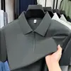 Polo masculino Starlight sem costura, de meio zíper, resistente a rugas e de secagem rápida, tecnologia de secagem rápida, 7A antibacteriano, gola, manga curta, casual