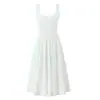 Al por mayor 2025 otoño nuevo estilo europeo y americano para mujer cintura detrás encaje blanco algodón falda solar vestido