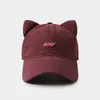 Gorra de Nuevo Estilo con Orejas de Gato, Gorra de Béisbol para Mujer, Bordado Lindo de Letras, Protección Solar, Parasol, Moderna y Versátil