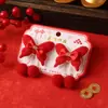 Horquilla de Dibujos Animados de Año Nuevo Estilo Chino Dinastía Han Horquilla para Niños Bola de Pelo Borla Pinza Estilo Antiguo Niña Pequeña Accesorios Rojos para el Cabello
