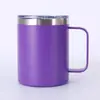 Taza de Cerámica con Asa de 12 oz Pintada a Mano Transfronteriza, Termo de Acero Inoxidable de Doble Capa al Vacío, Taza de Café Portátil para Coche al Aire Libre