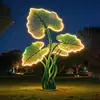 Luzes de Paisagem Externas Vazadas em Forma de Folha, Esculturas Iluminadas para Praças Municipais e Parques, Projetos de Iluminação para Atrações Culturais e Turísticas