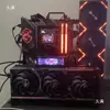 Chasis abierto vertical de aleación de aluminio personalidad creativa refrigerado por agua mini ITX simple plataforma MATX x99EATX