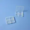 Caixa Plástica Transparente de PP Pequena com 4 Compartimentos para Acessórios Pequenos, Anzóis de Pesca, Peças, Clipes de Papel, Caixas de Linha, Caixas de Acessórios, Caixas de Remédios, Caixas de Armazenamento e Organização