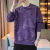 Stock de fábrica nuevo sudadera para hombre cuello redondo sin capucha holgada moderna estilo Hong Kong estampado integral transpirable casual camiseta de manga larga