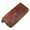 Funda de Cuero Morado con Patrón para Tijeras, Estuche de Cuero Profesional Personalizable para Tijeras de Peluquería, Set de Doble Mango