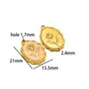 Pendente Oval Dourado Estrela de Cinco Pontas em Aço Inoxidável com Strass DIY Moda Colar Pulseira Acessórios para Roupas Transfronteiriço