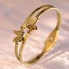 Pulsera de Acero de Titanio de Trébol de Cuatro Hojas para Mujer, Acero Inoxidable, Color Dorado, Números Romanos, Lujo Ligero Europeo y Americano, No se Desvanece, Venta al por Mayor Directa del Fabricante