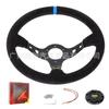 Volante de piel de fábrica modificado para coche 14 pulgadas universal competitivo carreras disco volante de piel mate