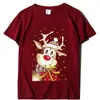 Outono Novo Amazon Roupa de Natal feminina Camiseta casual com estampa de alce de Natal feminina outono